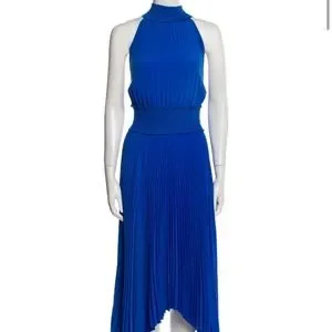 alc blue dress ALC Wells Stretch Cotton Midi Dress - Evening Blue main image 0
